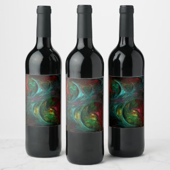 Genesis Nova Abstract Art Wine Label by OniArts at Zazzle