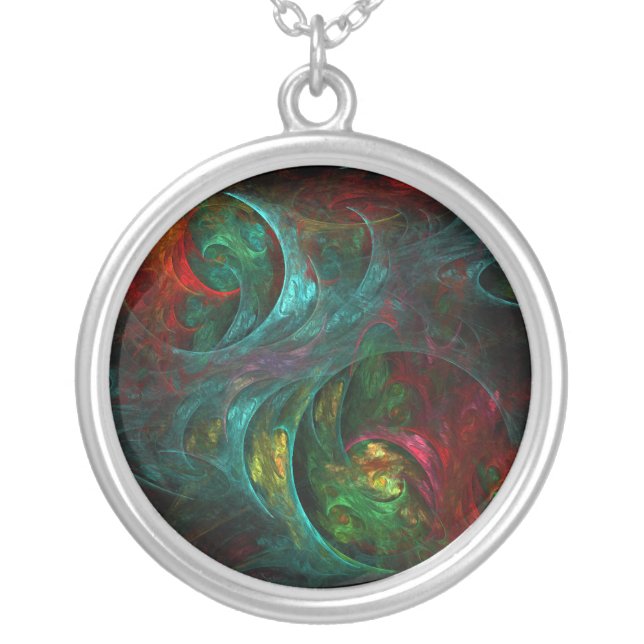 Genesis Nova Abstract Silver Necklace (Front)