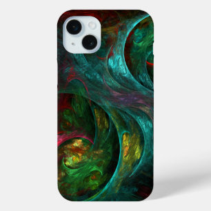 Genesis of Color Living Fractal Universe iPhone 15 Plus Case