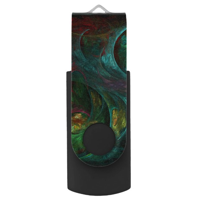 Genesis of Color Living Fractal Universe USB Flash Drive (Front Vertical)