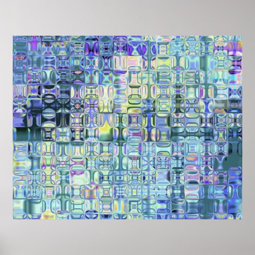 Genetic Art Psychedelic Glass Blocks Hues of Light Poster