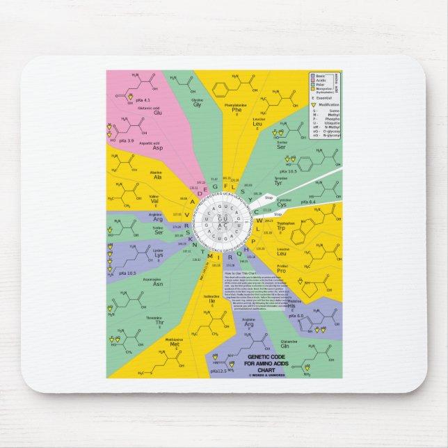 Genetic Code For Amino Acids (Chart Wheel) Mouse Pad (Front)