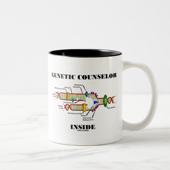 Genetic Counselor Inside (DNA Replication) Two-Tone Coffee Mug