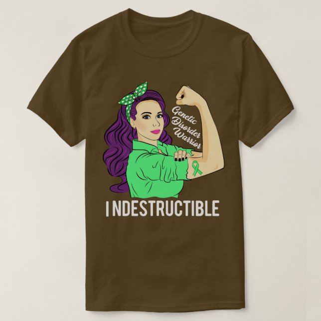 Genetic Disorder Warrior Indestructible Awareness  T-Shirt (Design Front)