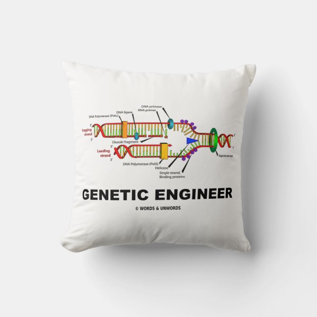 Genetic Engineer DNA Replication Throw Pillow (Front)