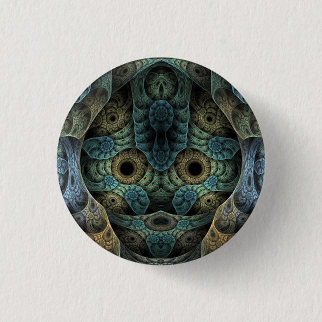 Genetic Memory Psychedelic Face Pinback Button (Front)