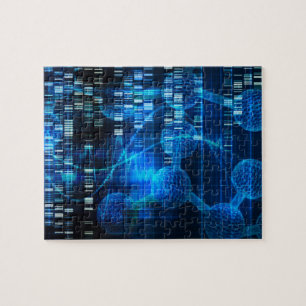 Genetic Science Research as a Medical Abstract Art Jigsaw Puzzle