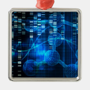 Genetic Science Research as a Medical Abstract Art Metal Ornament