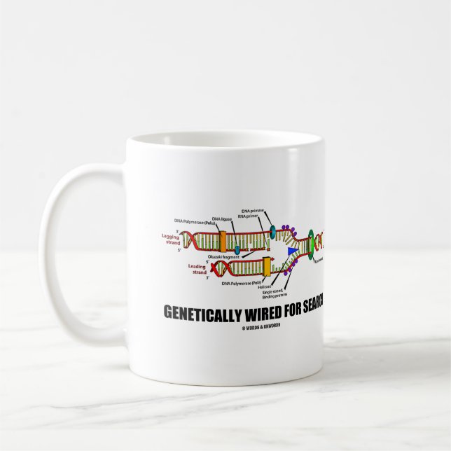 Genetically Wired For Search DNA Replication Humor Coffee Mug (Left)