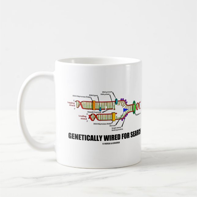 Genetically Wired For Search DNA Replication Humor Coffee Mug (Left)