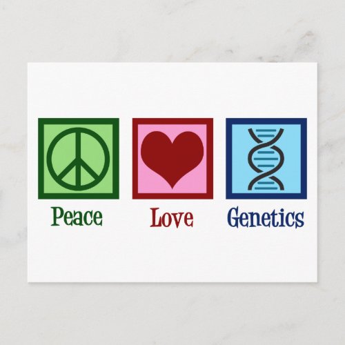 Geneticist Peace Love Genetics Company Postcard
