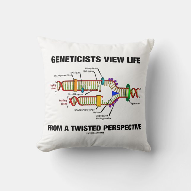 Geneticists View Life From A Twisted Perspective Throw Pillow (Front)