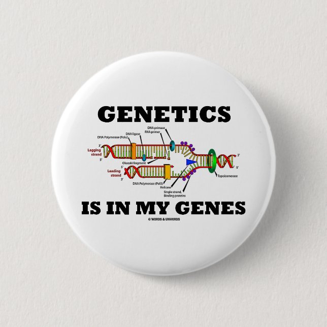 Genetics Is In My Genes (DNA Replication) Button (Front)
