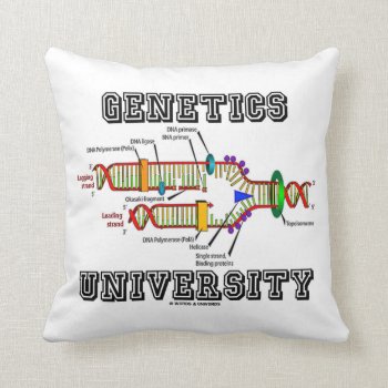 Genetics University (dna Replication Humor) Throw Pillow by wordsunwords at Zazzle