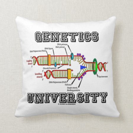 Genetics University (dna Replication Humor) Throw Pillow