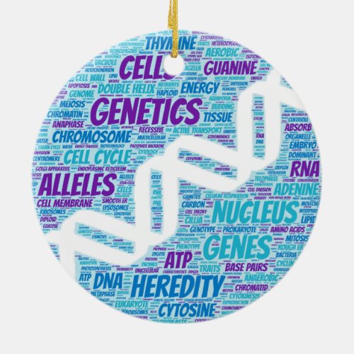 Genetics Word Cloud Ceramic Ornament