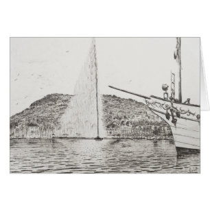 Geneva Fountain and Bow of pleasure Boat 2011 Cards