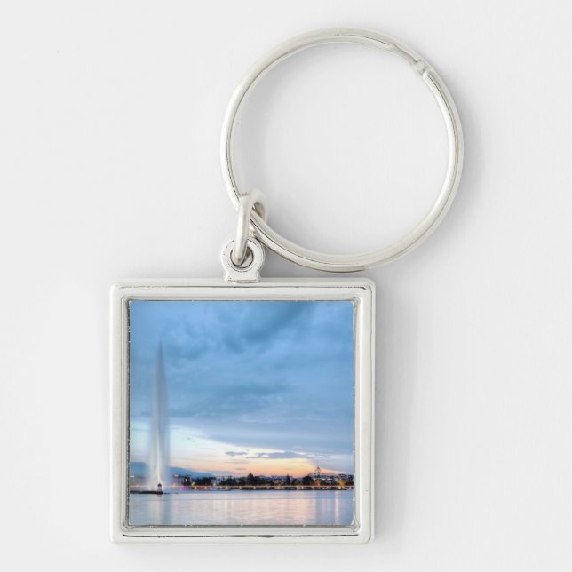Geneva fountain, Switzerland Keychain (Front)