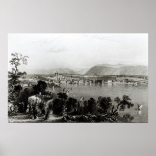 Geneva from Coligny, engraved by Robert Wallis Poster