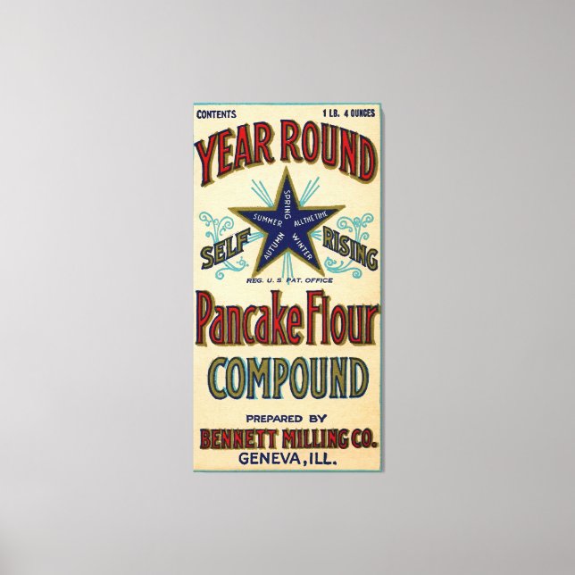 Geneva Illinois Bennett Milling Company Fox River Canvas Print (Front)