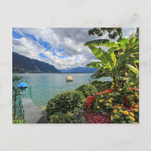Geneva lake at Montreux Switzerland Postcard