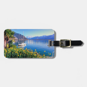 Geneva lake at Montreux, Vaud, Switzerland Luggage Tag
