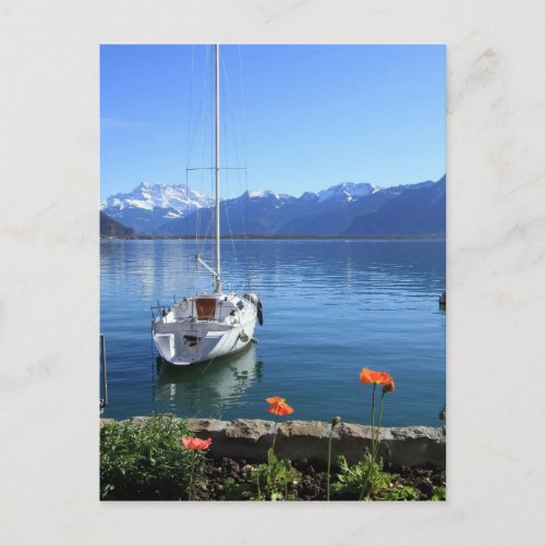 Geneva lake scenery Montreux Switzerland Postcard