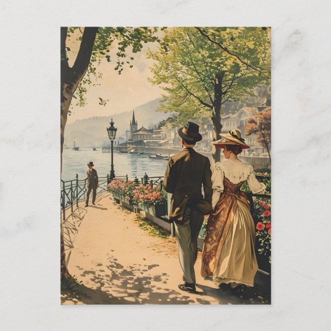 Geneva Lakeside Vintage Postcard (Front)