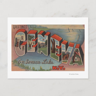 Geneva, New York - Large Letter Scenes Postcard