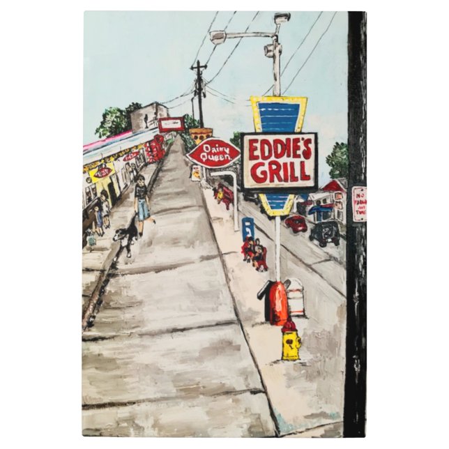 "Geneva, Ohio Street" painting by Therese Kramer Metal Print (Front)