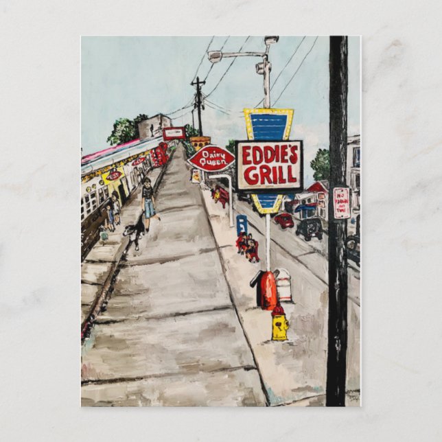 "Geneva- On-The-Lake Street View" Postcard (Front)