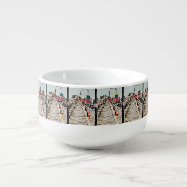 "Geneva- On-The-Lake Street View" Soup Mug (Front)
