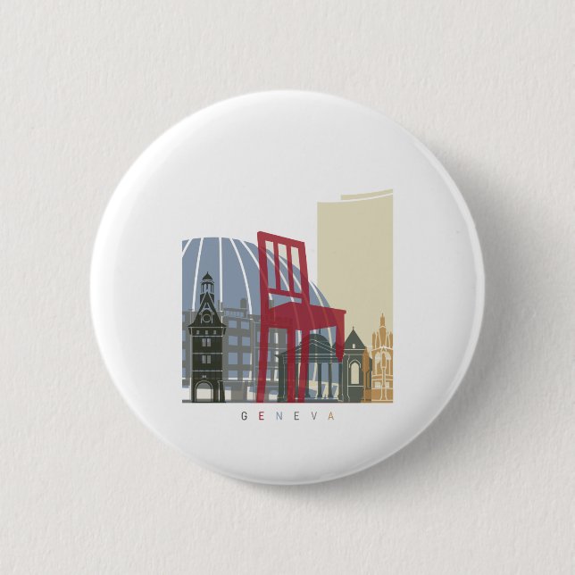 Geneva skyline poster button (Front)