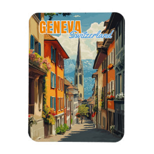 Geneva Switzerland Alps Magnet