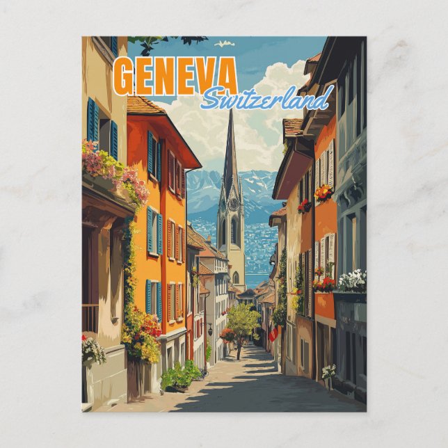 Geneva Switzerland Alps Postcard (Front)