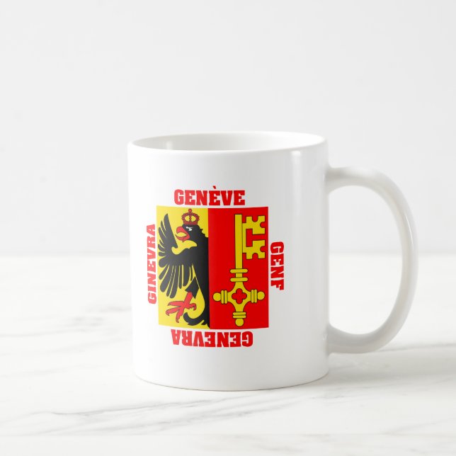 Geneva Switzerland Canton Flag Coffee Mug (Right)