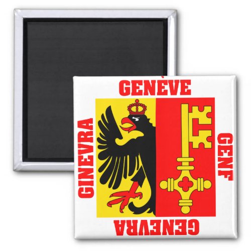 Geneva Switzerland Canton Flag Magnet
