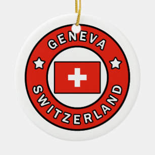 Geneva Switzerland Ceramic Ornament