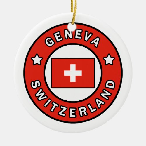 Geneva Switzerland Ceramic Ornament