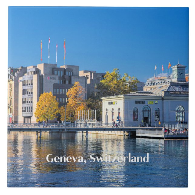 Geneva Switzerland Ceramic Tile (Front)