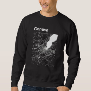Geneva Switzerland Classic City Map Graphic Sweatshirt