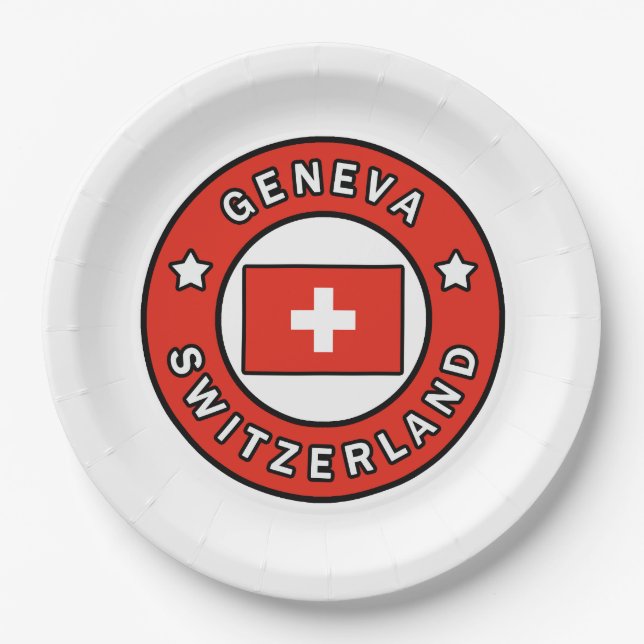 Geneva Switzerland Paper Plates (Front)