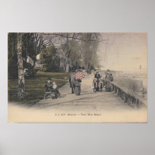 Geneva Switzerland, Parc Mon Repos, 1910s Vintage Poster