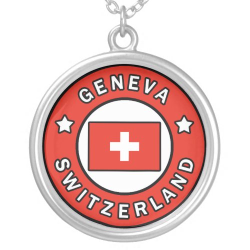 Geneva Switzerland Silver Plated Necklace