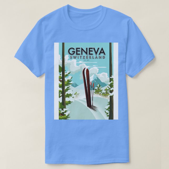 Geneva Switzerland ski poster T-Shirt (Design Front)