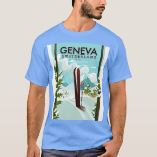 Geneva Switzerland ski poster T-Shirt