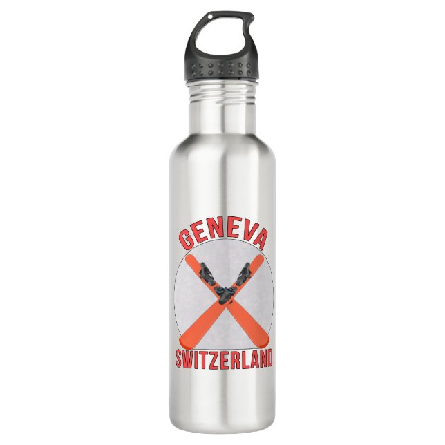Geneva, Switzerland Stainless Steel Water Bottle (Front)