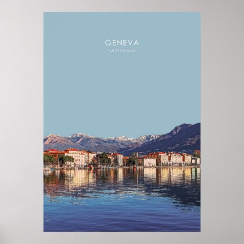 Geneva Switzerland Travel Artwork Poster