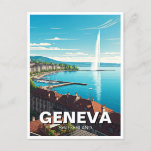 Geneva Switzerland Travel Postcard