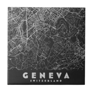 Geneva Switzerland Vintage Map Ceramic Tile